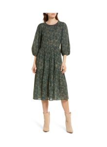 Image of sale on Floral Print Tiered Cotton Gauze Dress