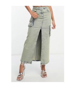 Image of sale on Cargo Midaxi Skirt in Dirty Wash