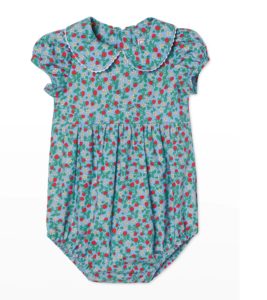 Image of sale on Girl’s Juniper Srtawberry-print Bubble Romper, Size Newborn-24m