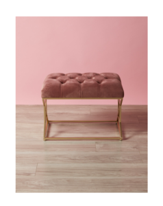 Image of sale on 17×23 Velvet Bath Bench with Metal Base
