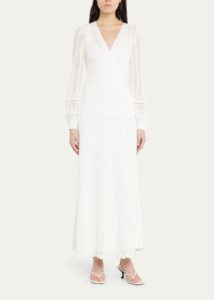 Image of sale on Ace Deep V Open-knit Maxi Dress