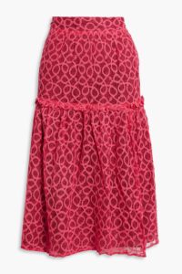 Image of sale on Hydee Ruffle-trimmed Cotton-blend Crocheted Lace Skirt