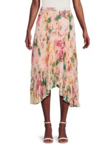 Image of sale on Floral Pleated Midi Skirt