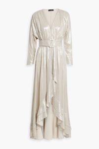 Image of sale on Wayne Metallic Jersey Midi Wrap Dress