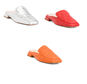 Image of sale on Leather Rose Mule Flats