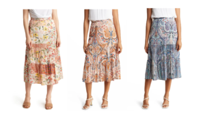 Image of sale on Tiered Paisley Maxi Skirt