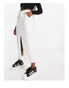 Image of sale on Miss Selfridge Pocket Detail Maxi Skirt in Ecru