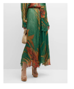 Image of sale on Piou Shimmer Botanical-print Maxi Skirt