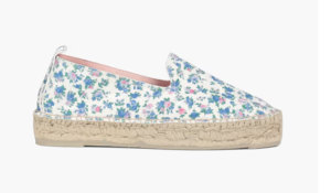Image of sale on Floral-print Suede Platform Espadrilles