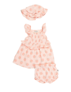 Image of sale on Newborn Girl 3pc Strawberries Dress Set