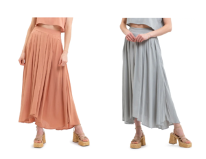 Image of sale on Solid Pleat Midi Skirt