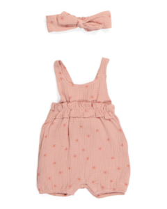Image of sale on Newborn Girl Sun Dot Gauze Romper and Headband