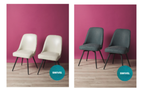 Image of sale on 2pk 35in Swivel Penton Faux Leather Dining Chairs