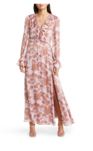 Image of sale on Exquisite Attention Floral Long Sleeve Maxi Dress