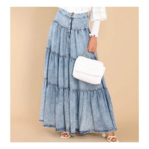 Image of sale on Denim Maxi Skirt