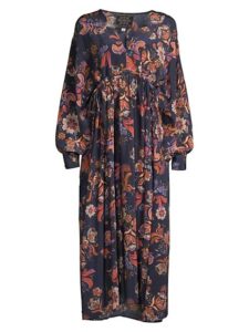 Image of sale on Athena Floral Drawstring Midi-dress