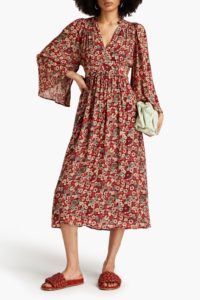 Image of sale on Floral-print Crepe Midi Dress
