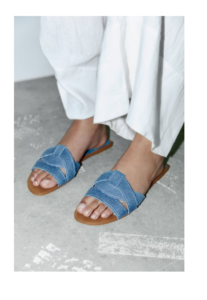 Image of sale on Flat Denim Sandals