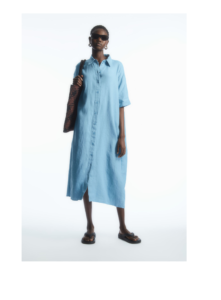 Image of sale on Belted Linen Shirt Dress