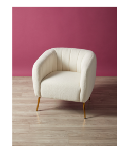 Image of sale on 26in Faux Shearling Channel Tufted Barrel Chair
