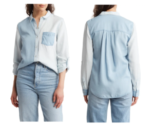 Image of sale on Colorblock Button-up Shirt