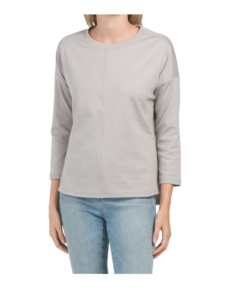 Image of sale on Hi-lo Hem Three-quarter Sleeve Top