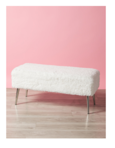 Image of sale on 38in Shag Faux Fur Storage Bench
