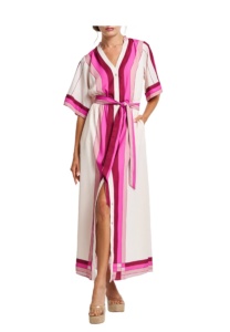 Image of sale on Carmine Stripe Elbow Sleeve Shirtdress