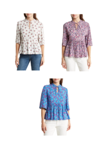 Image of sale on April Ruffle Tie Neck Blouse