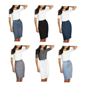 Image of sale on Lexi Womens Super Comfy Stretch Denim Skirt