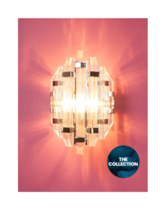 Image of sale on 11in Nickel and Acrylic Wall Sconce
