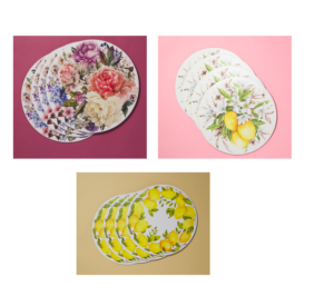 Image of sale on 4pk 14in Danae Floral Print Corkboard Placemats
