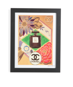 Image of sale on 14×18 Vintage Chanel No5 Perfume Bottle Framed Wall Art