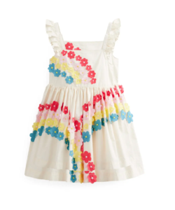 Image of sale on Kids’ Appliqué Floral Flutter Sleeve Cotton Sundress