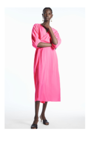 Image of sale on Puff-sleeve Midi Dress