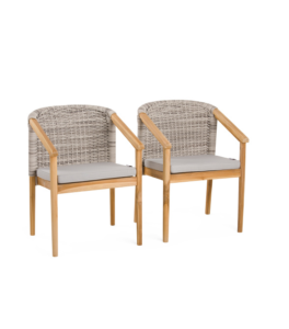 Image of sale on Set of 2 Outdoor Teak Dining Chairs