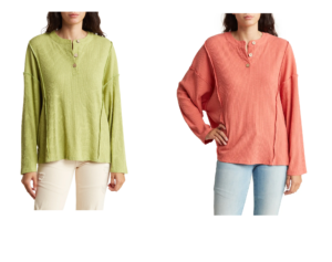 Image of sale on Long Sleeve Henley T-shirt