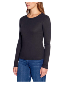 Image of sale on Three Dots | Black Crewneck Long-sleeve Tee – Women