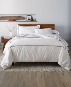Image of sale on 100% Cotton Percale 3 Piece Duvet Set with Satin Stitching – Full/queen