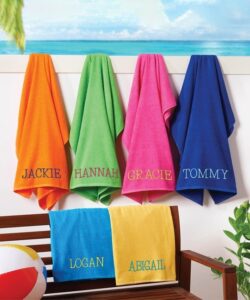 Image of sale on Personalized Planet | Small Block Font Personalized Cotton Beach Towel
