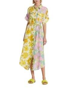 Image of sale on Elora Patchwork Linen Shirtdress
