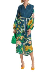 Image of sale on Lyla Belted Linen Button-front Shirtdress