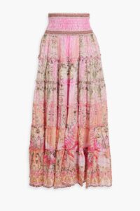 Image of sale on Tiered Printed Silk-chiffon Maxi Skirt