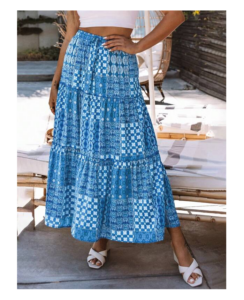 Image of sale on Geo Print Ruffle Hem Skirt