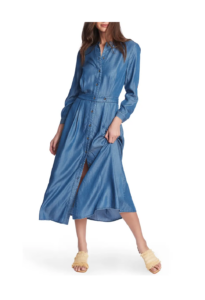 Image of sale on Long Sleeve Denim Midi Shirtdress