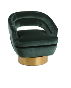 Image of sale on Velvet Swivel with Gold Tone Base