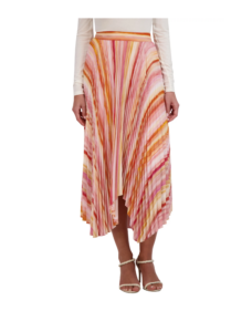 Image of sale on Pleated Handkerchief Hem Midi Skirt
