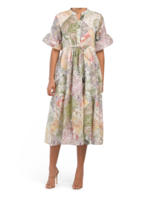 Image of sale on Linen Paisley Shirt Dress