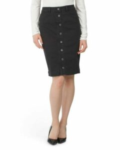Image of sale on Button Front Denim Skirt 22in Long