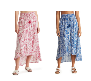 Image of sale on Button Front High-low Cover-up Skirt